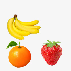 水果香蕉橙子草莓素材