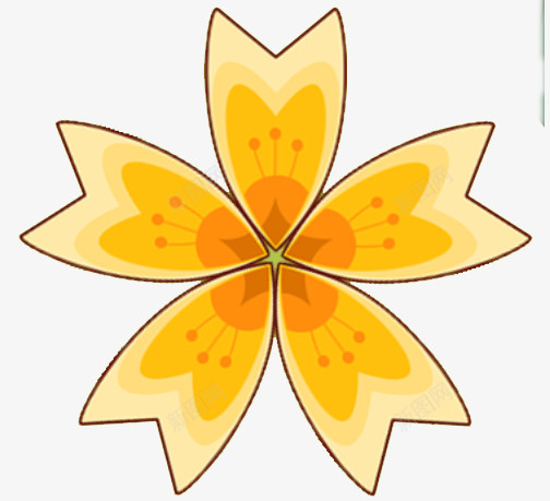 五瓣花对称png免抠素材_新图网 https://ixintu.com 五瓣花 对称 旋转 V型花瓣
