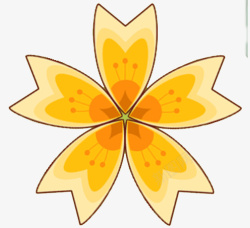 v彩色花瓣设计五瓣花对称高清图片