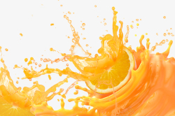 橙子果汁液喷洒素材素材