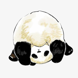 可爱熊猫手绘熊猫团子高清图片