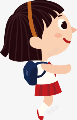 可爱的学生女孩素材