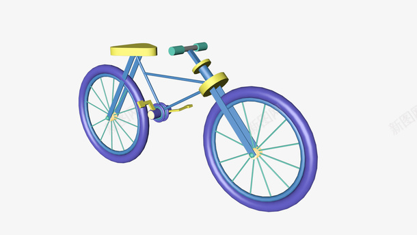 C4D自行车装饰png免抠素材_新图网 https://ixintu.com 平面 装饰 自行车 C4D 日常用品