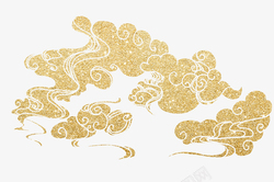 装饰元素中国风金色祥云金箔纹理装饰元素高清图片