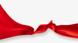 红扇子中国风红色的丝绸带高清图片