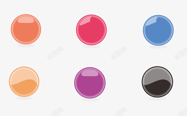 彩色圆圈元素素材图标