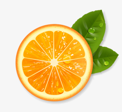 绿色健康素食日橙子叶子水果香橙高清图片