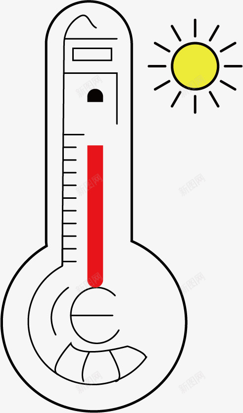 温度计高温艺术字ai_新图网 https://ixintu.com 当心高温表面 文字图形创意 温度计 热 高温