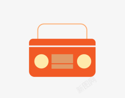 橙色客厅小收音机素材