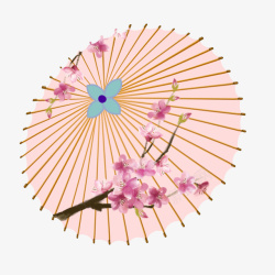 折伞油纸伞粉色桃花梅花折伞古典中国风高清图片