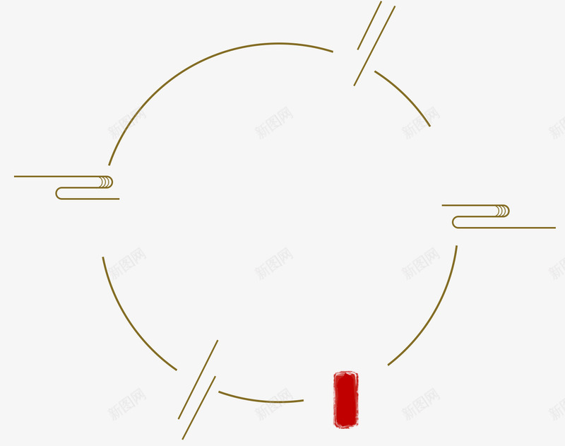 中国风祥云圆框png免抠素材_新图网 https://ixintu.com 中国 国风 祥云 圆框