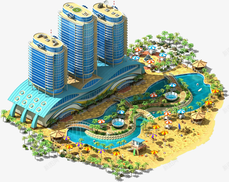Image result for Paradise Island Waterpark建筑风格都市png免抠素材_新图网 https://ixintu.com 建筑 风格 都市