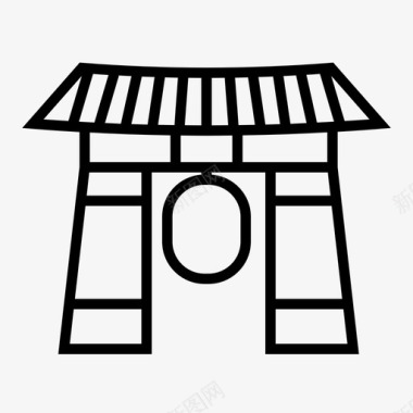 门建筑日本图标