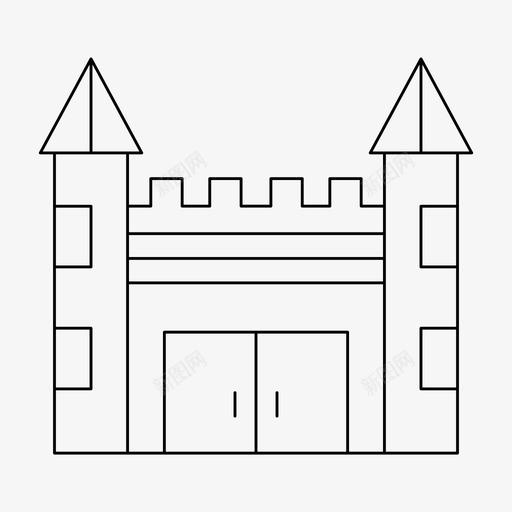 城堡要塞中世纪svg_新图网 https://ixintu.com 城堡 要塞 中世纪 宫殿 皇家 建筑 细线