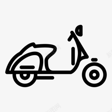 经典滑板车摩托车骑乘图标