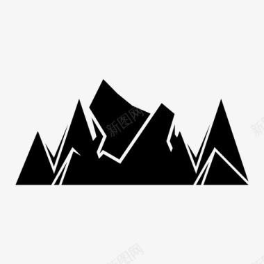 山脉山峰岩石图标
