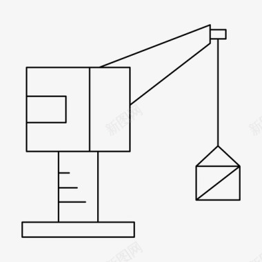 起重机建筑工厂图标