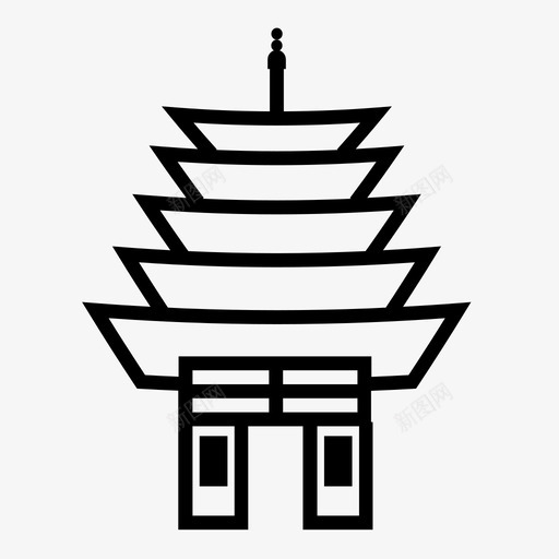 五层塔建筑浅草svg_新图网 https://ixintu.com 五层塔 建筑 浅草 日本塔