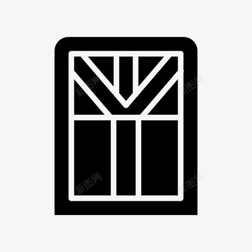 窗户关闭装饰svg_新图网 https://ixintu.com 窗户 关闭 装饰 玻璃 内部 实心