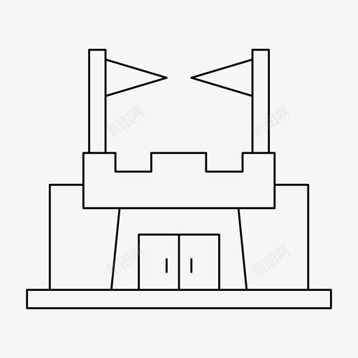 堡垒城堡大门svg_新图网 https://ixintu.com 堡垒 城堡 大门 中世纪 宫殿 建筑 细线