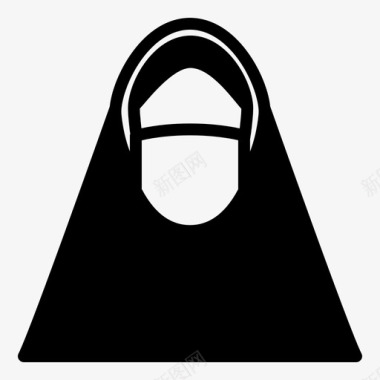 穆斯林妇女头巾伊斯兰教图标