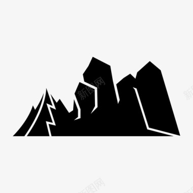 山脉岩石风景图标