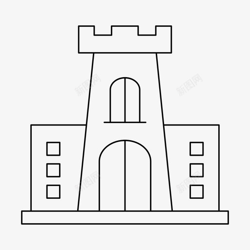 城堡堡垒大门svg_新图网 https://ixintu.com 城堡 堡垒 大门 中世纪 宫殿 建筑 细线