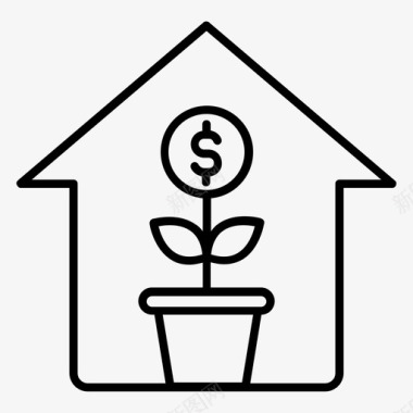 住宅投资增长货币图标