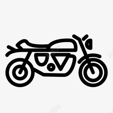 现代经典摩托车乘坐运输图标