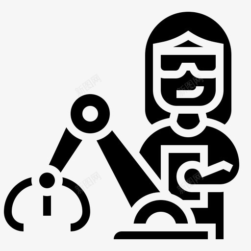 工业技术自动化机器人svg_新图网 https://ixintu.com 工业技术 自动化 机器人 技术员 工业 符号