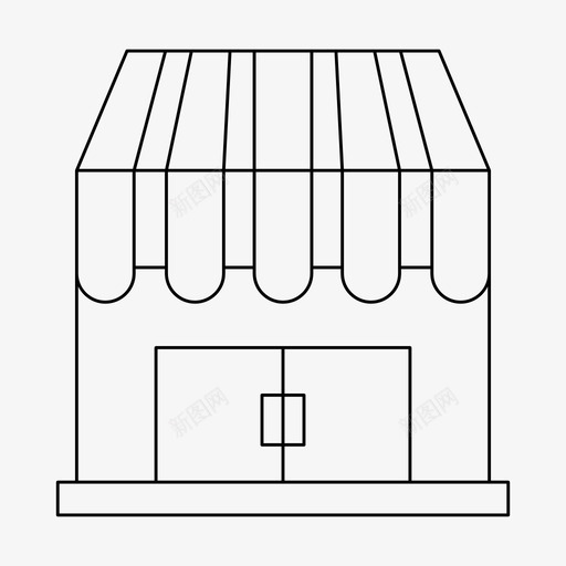 商店大楼商业svg_新图网 https://ixintu.com 商店 大楼 商业 市场 细线