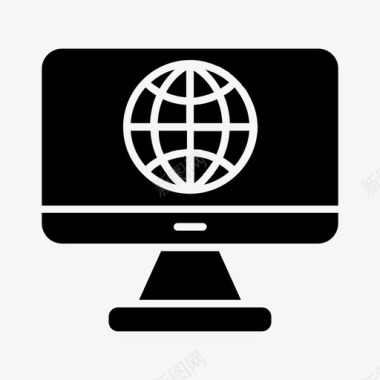 互联网监视器连接全球图标