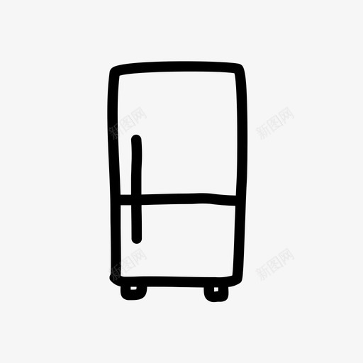 冰箱手绘家svg_新图网 https://ixintu.com 手绘家 冰箱 房子 厨房