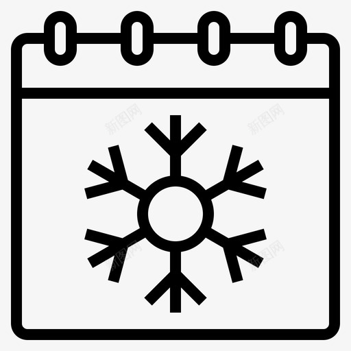 冬天日历天svg_新图网 https://ixintu.com 日历 冬天 天雪 雪花 日期
