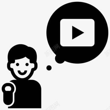 youtuber创造者被动收入图标