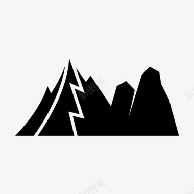 山脉岩石风景图标