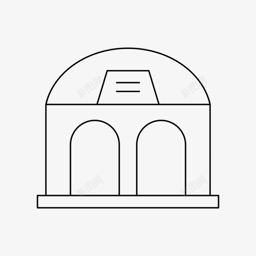 穹顶建筑物车库svg_新图网 https://ixintu.com 建筑物 穹顶 车库 存货 仓库 细线