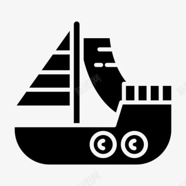 船驳船帆船图标