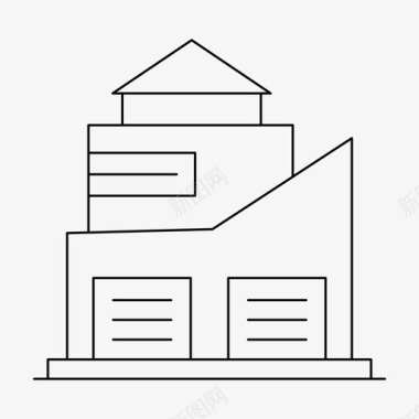 建筑住宿城市图标