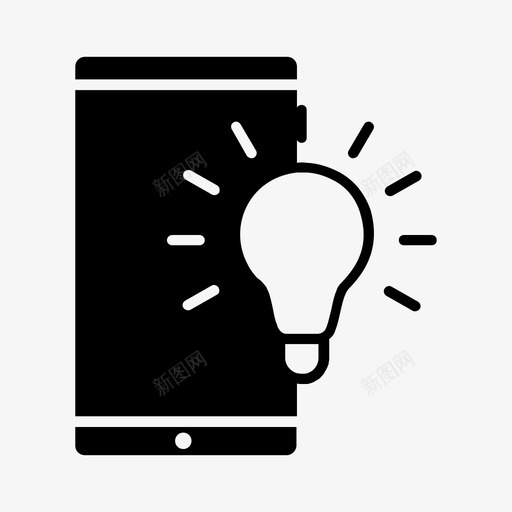 智能手机灯泡创意svg_新图网 https://ixintu.com 创意 智能 手机 灯泡 科学