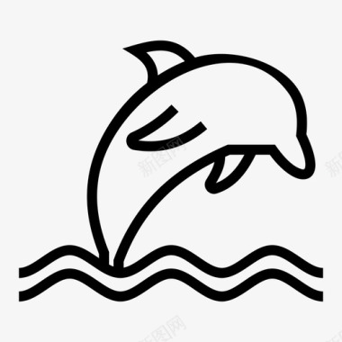 海豚动物鳍状肢图标