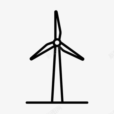 风车绿色能源可再生能源图标