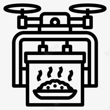 食物递送无人机空中飞行图标