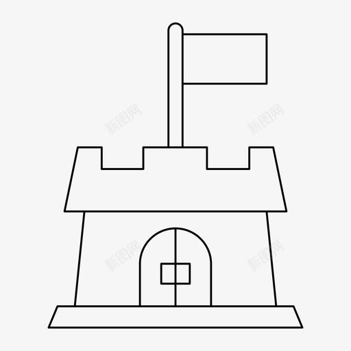 堡垒城堡大门svg_新图网 https://ixintu.com 堡垒 城堡 大门 中世纪 宫殿 建筑 细线