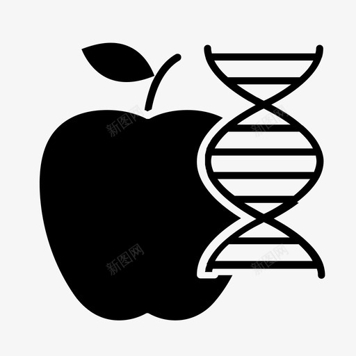 苹果转基因dna遗传svg_新图网 https://ixintu.com 苹果 转基因 科学 遗传 固体