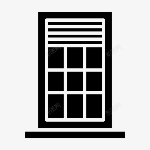 窗户关闭装饰svg_新图网 https://ixintu.com 窗户 关闭 装饰 玻璃 内部 实心