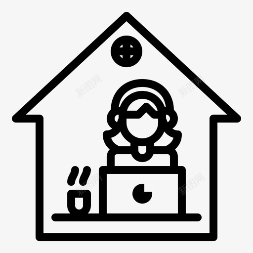 在家工作女性自由职业者svg_新图网 https://ixintu.com 在家 工作 女性 自由职业者 家庭 办公室