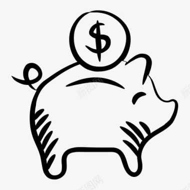 小猪银行现金箱钱储蓄图标