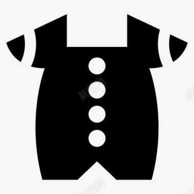 婴儿服装儿童连身衣图标