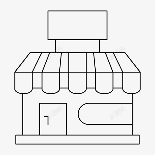 商店大楼商业svg_新图网 https://ixintu.com 商店 大楼 商业 市场 细线